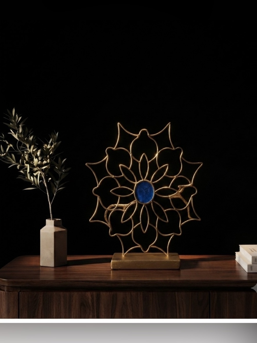 Gold and Blue Decorative Art Piece